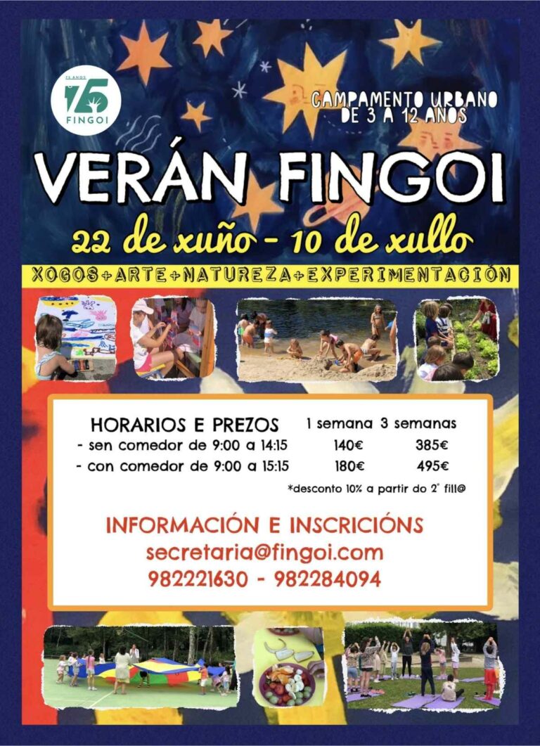 Cartel Verano Fingoi 2026 Campamento Urbano Lugo